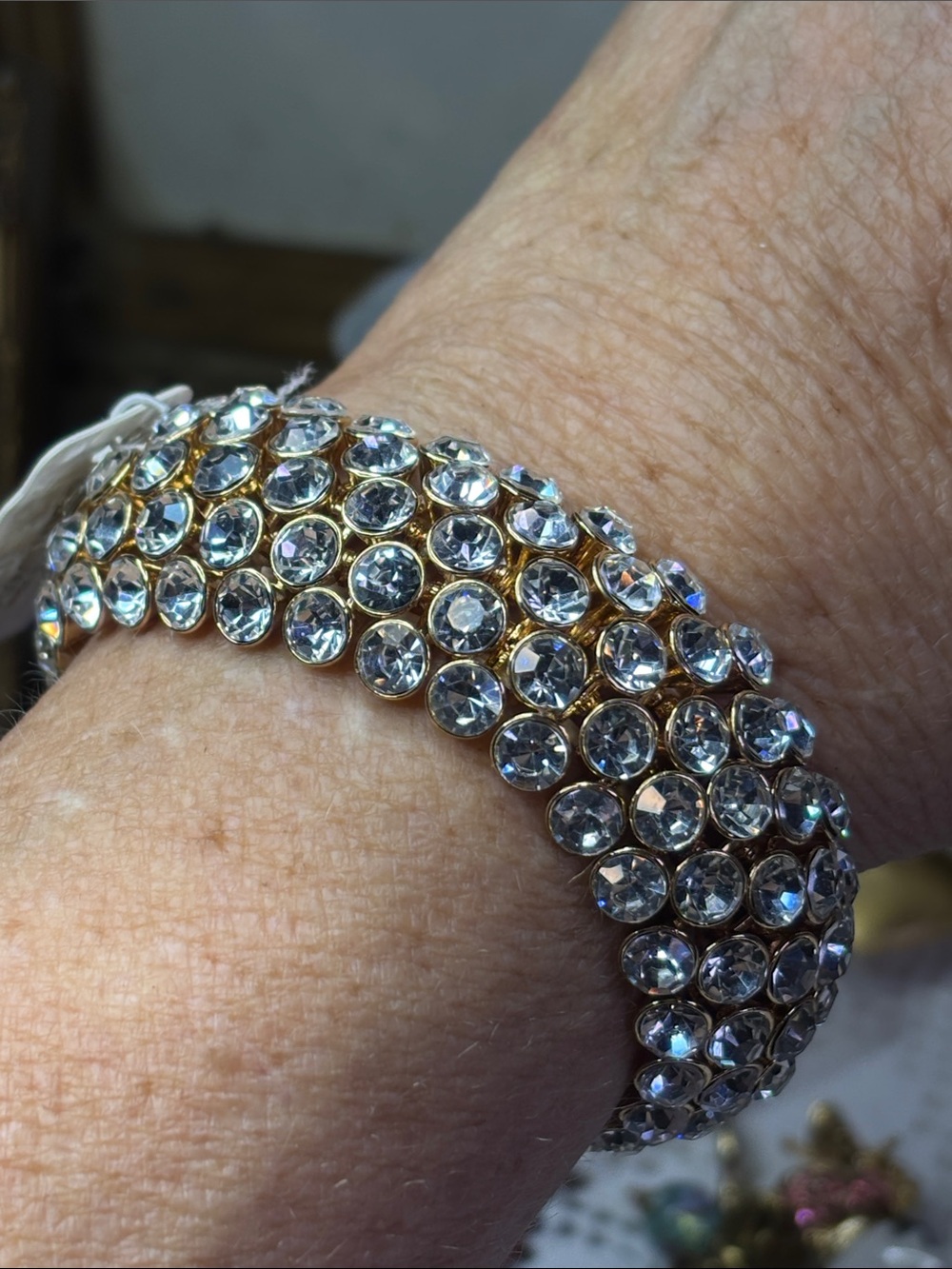 Natasha Couture Gold Tone Bracelet with Clear Crystals - Picture 3 of 6